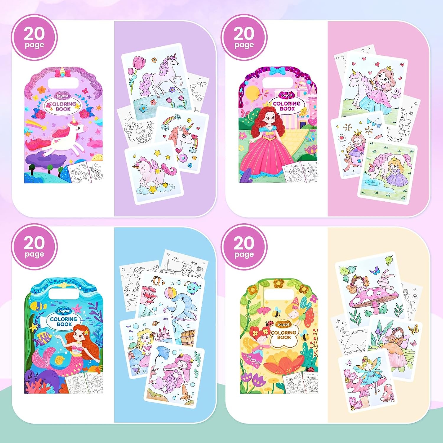 image:imageJoyCat Coloring Books for Kids Ages 48 Mermaid Princess Fantasy ampFairy4 PackMermaid Princess Fantasy Fairy