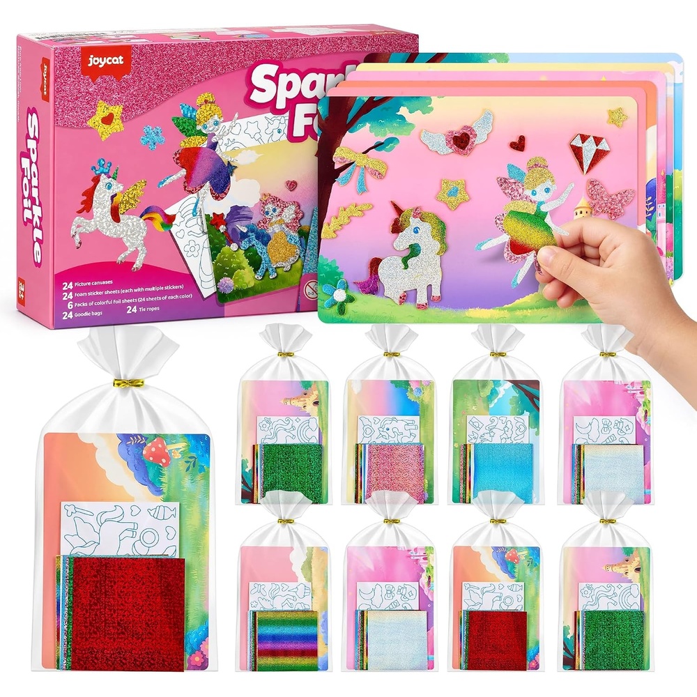 image:imageJoyCat 12 Pack Dinosaur Foil Art Party Favors Craft Kits for Kids Ages 49Unicorn