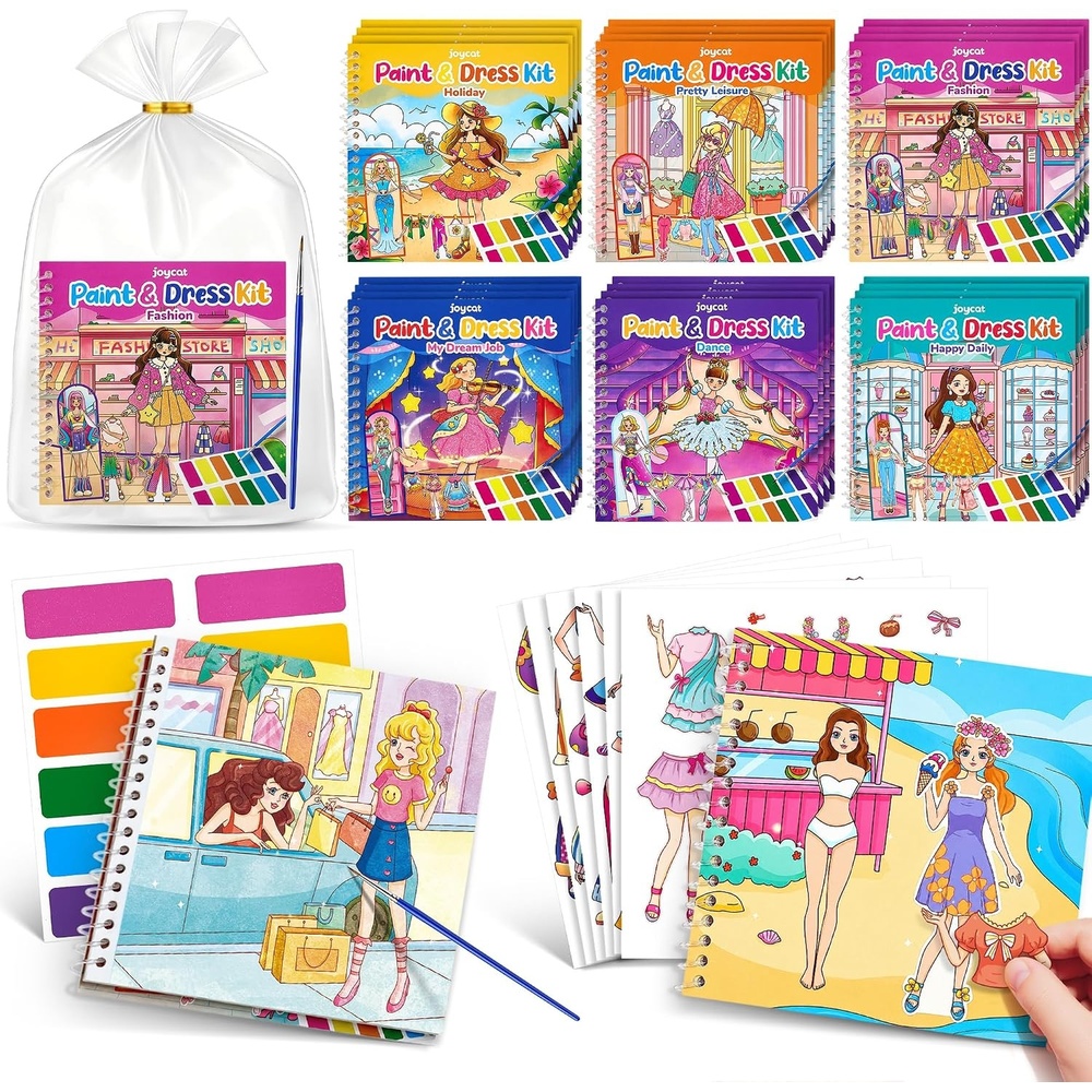 image:imageJoyCat 24 Pack Coloring Books amp Dress Up Stickers Party Favors for Kids 48Dress Up