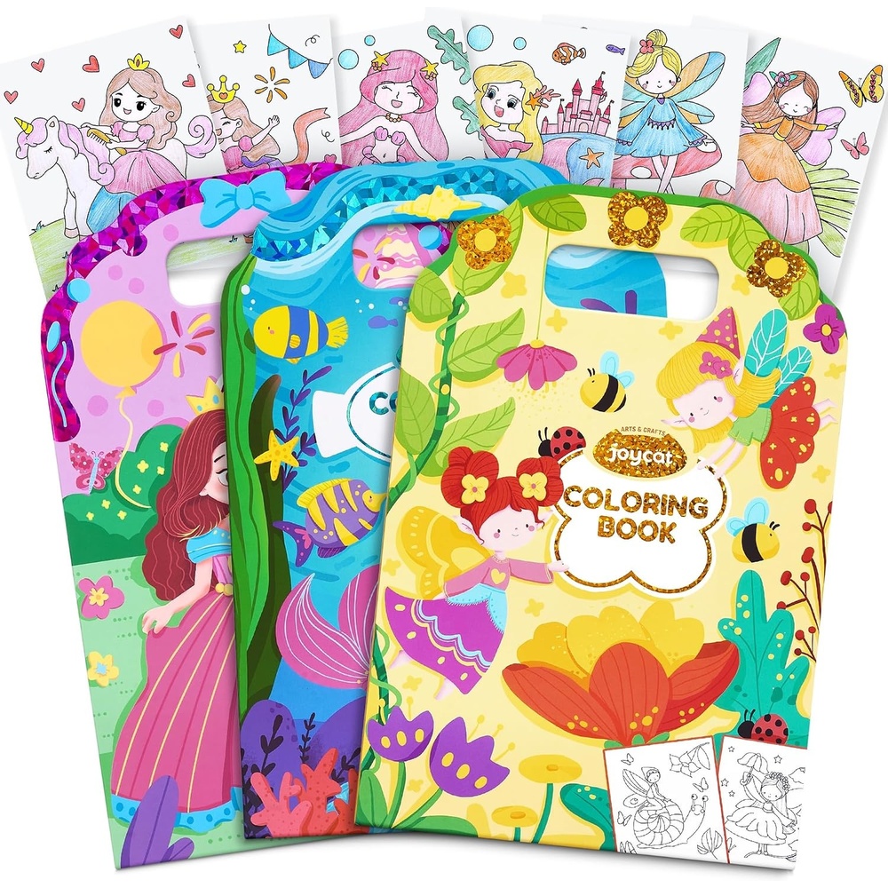 image:imageJoyCat Coloring Books for Kids Ages 48 Mermaid Princess Fantasy ampFairy3 PackPrincess Mermaid Fairy