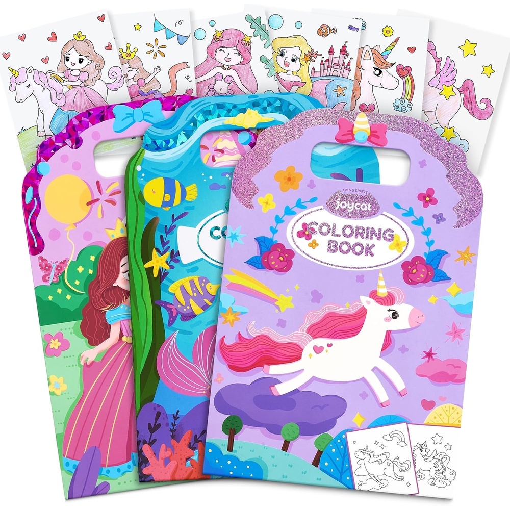 image:imageJoyCat Coloring Books for Kids Ages 48 Mermaid Princess Fantasy ampFairy3 PackPrincess Mermaid Fantasy