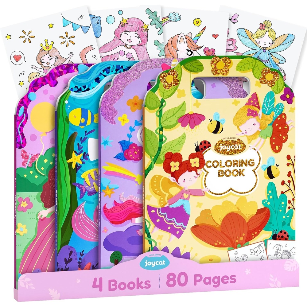 image:imageJoyCat Coloring Books for Kids Ages 48 Mermaid Princess Fantasy ampFairy4 PackMermaid Princess Fantasy Fairy