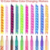 JoyCat 10-Color Erasable Glitter Markers for Kids, Dual Tip Sparkle Pens(Glitter Color Changing Markers)