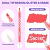JoyCat 10-Color Erasable Glitter Markers for Kids, Dual Tip Sparkle Pens(Glitter Erasable Markers)