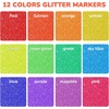 JoyCat 10-Color Erasable Glitter Markers for Kids, Dual Tip Sparkle Pens(Glitter Markers)
