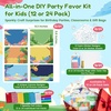 JoyCat 12 Pack Dinosaur Foil Art Party Favors, Craft Kits for Kids Ages 4-9(Flower & Insect)