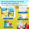 JoyCat 12 Pack Mermaid Foil Art Party Favors, Craft Kits for Girls Ages 4-9(Animal)