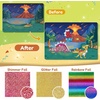 JoyCat 12 Pack Mermaid Foil Art Party Favors, Craft Kits for Girls Ages 4-9(Dinosaur)