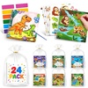 JoyCat 24 Pack Coloring Books with Stickers, Party Favors for Kids 4-8(Animal World)