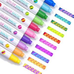 JoyCat 10-Color Erasable Glitter Markers for Kids, Dual Tip Sparkle Pens(Color Changing Markers)