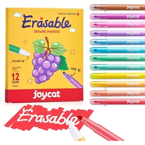 JoyCat 10-Color Erasable Glitter Markers for Kids, Dual Tip Sparkle Pens(Erasable Markers)