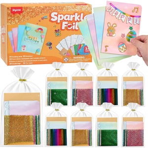 JoyCat 12 Pack Dinosaur Foil Art Party Favors, Craft Kits for Kids Ages 4-9(Greeting Cards)