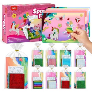 JoyCat 12 Pack Mermaid Foil Art Party Favors, Craft Kits for Girls Ages 4-9(Unicorn)