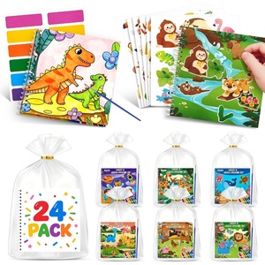 JoyCat 24 Pack Coloring Books with Stickers, Party Favors for Kids 4-8(Animal World)