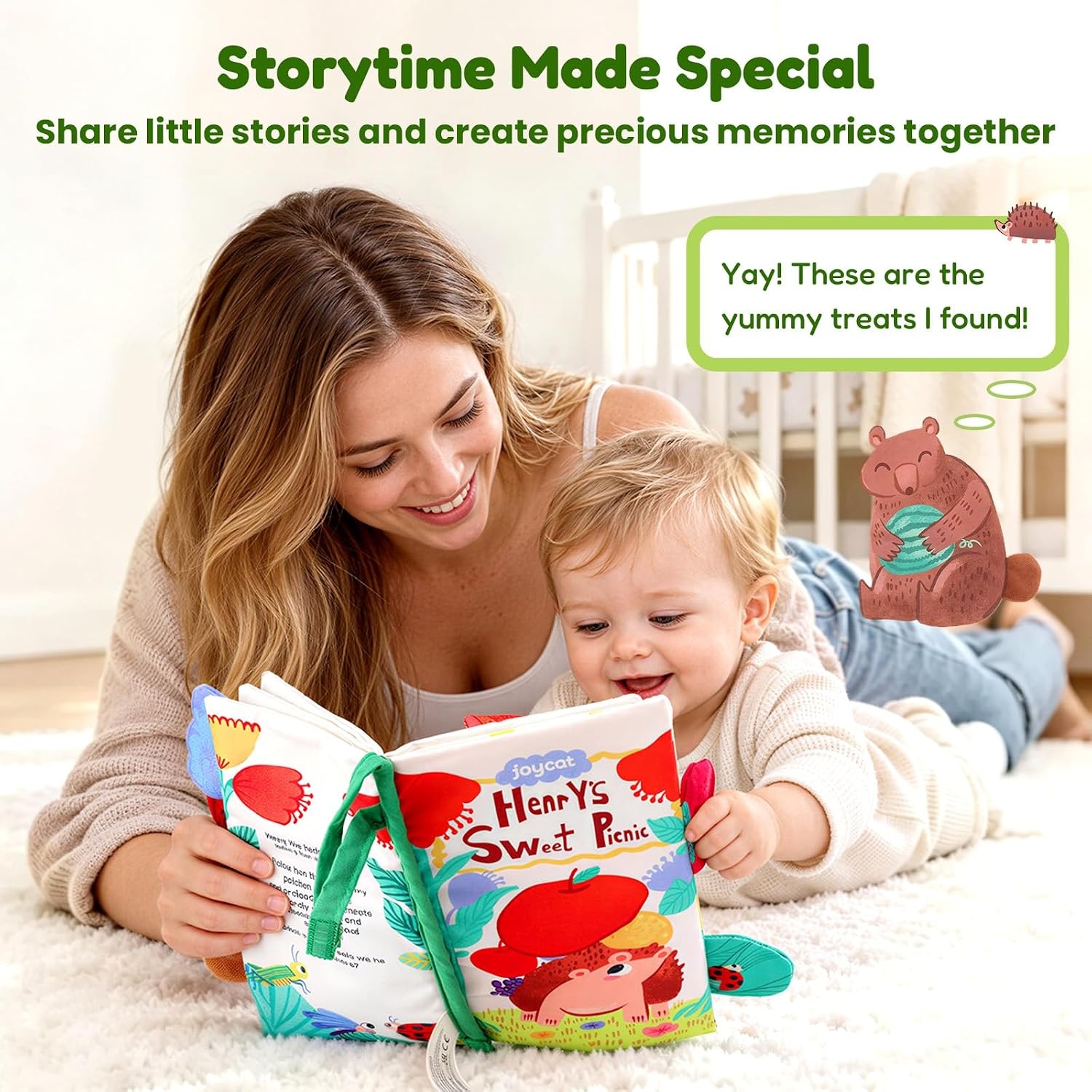 image:imageJoyCat Crinkle Books for Babies 2PCS Tummy Time Toys for Infant Newborn Soft Sensory Crinkle Cloth Books Touch and Feel for Boys Girls OceanFarmForest Picnic