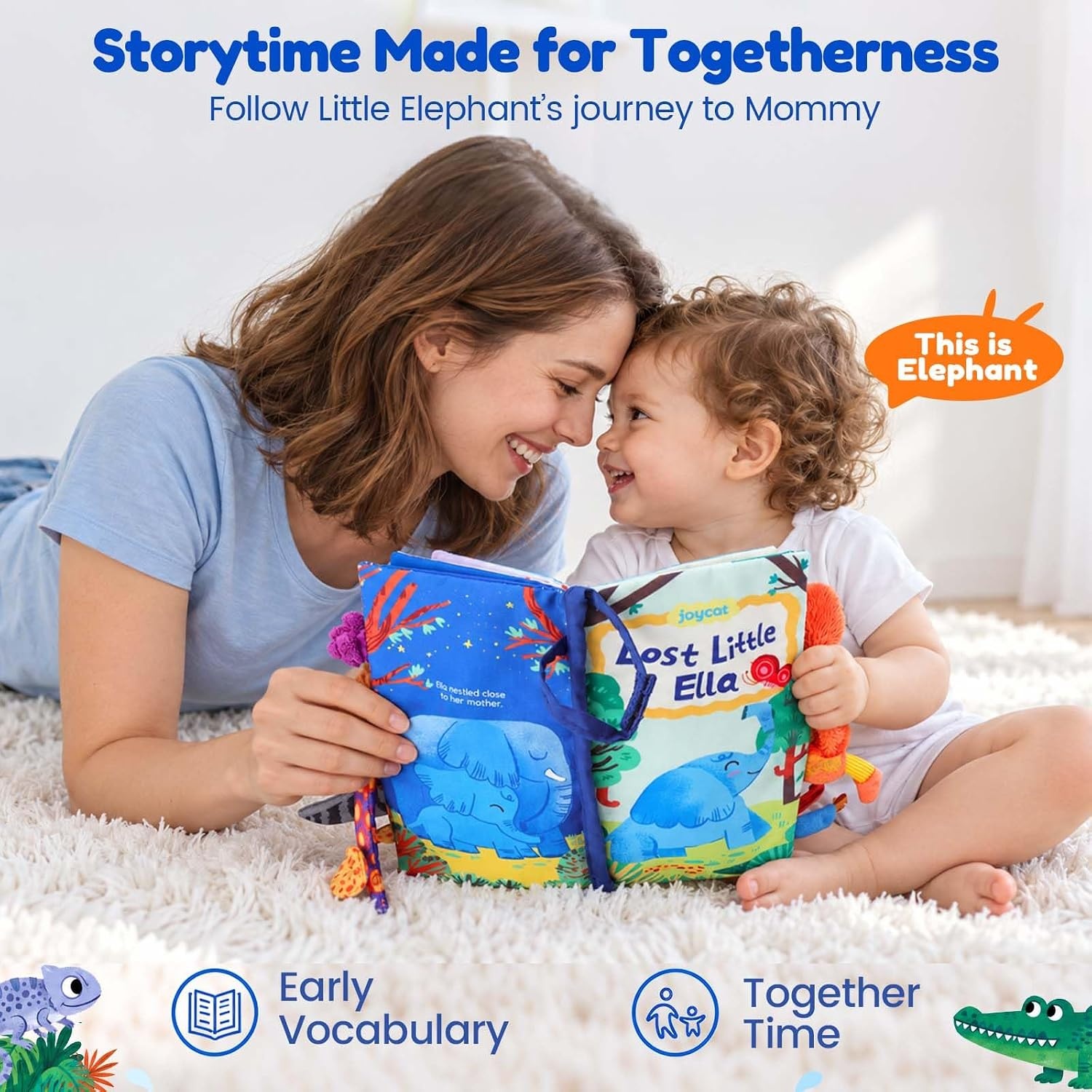 image:imageJoyCat Crinkle Books for Babies 2PCS Tummy Time Toys for Infant Newborn Soft Sensory Crinkle Cloth Books Touch and Feel for Boys Girls OceanFarmJungle