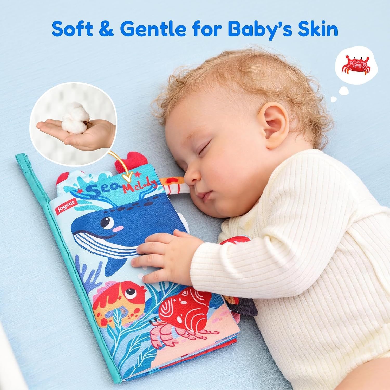 image:imageJoyCat Crinkle Books for Babies 2PCS Tummy Time Toys for Infant Newborn Soft Sensory Crinkle Cloth Books Touch and Feel for Boys Girls OceanFarmOcean Concert