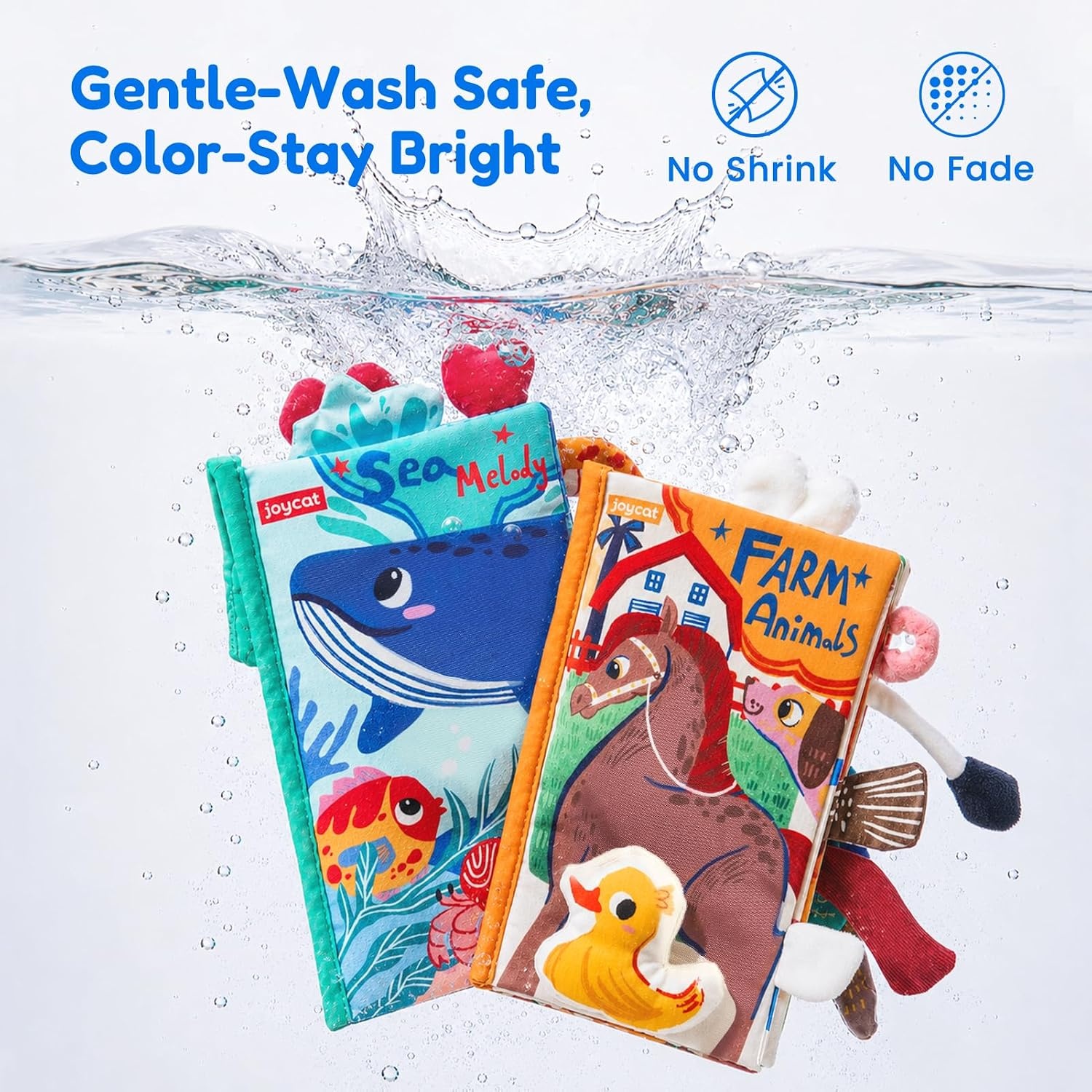 image:imageJoyCat Crinkle Books for Babies 2PCS Tummy Time Toys for Infant Newborn Soft Sensory Crinkle Cloth Books Touch and Feel for Boys Girls OceanFarmOceanFarm