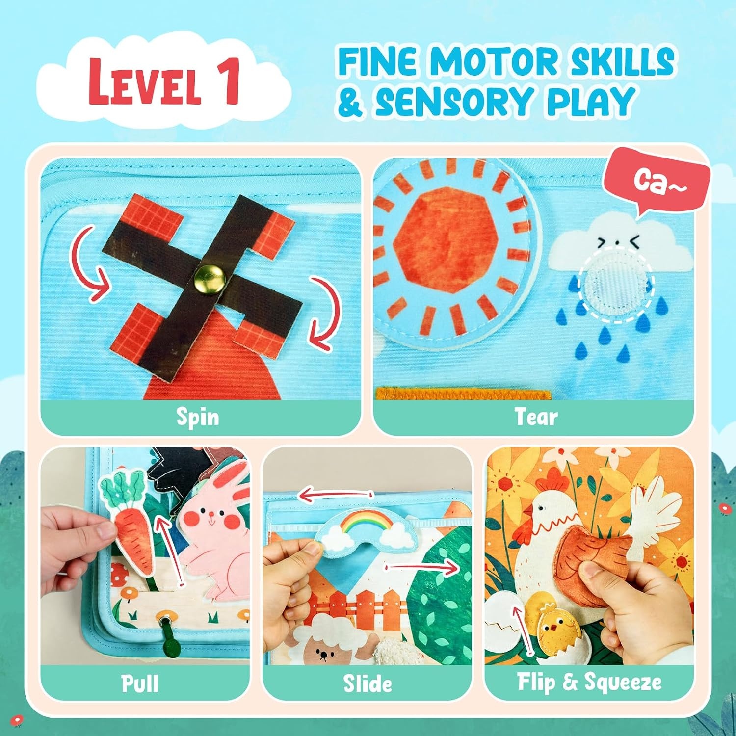 image:imageJoycat Forest Busy Book for Toddlers 13 25 Activities Montessori ToyFarm Busy Book