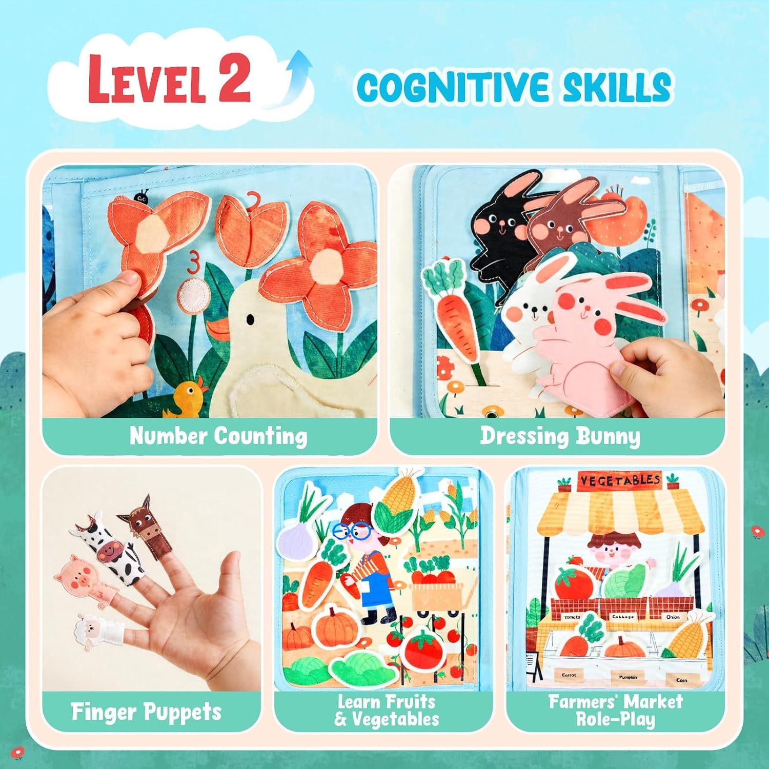 image:imageJoycat Forest Busy Book for Toddlers 13 25 Activities Montessori ToyFarm Busy Book
