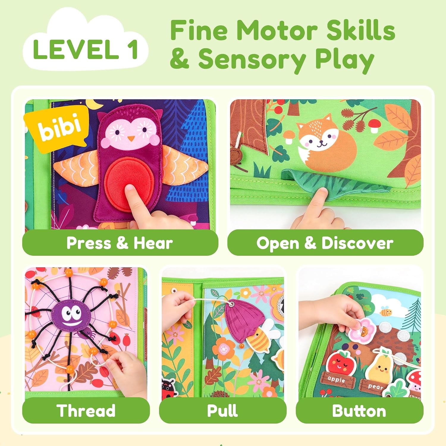 image:imageJoycat Forest Busy Book for Toddlers 13 25 Activities Montessori ToyForest Busy Book