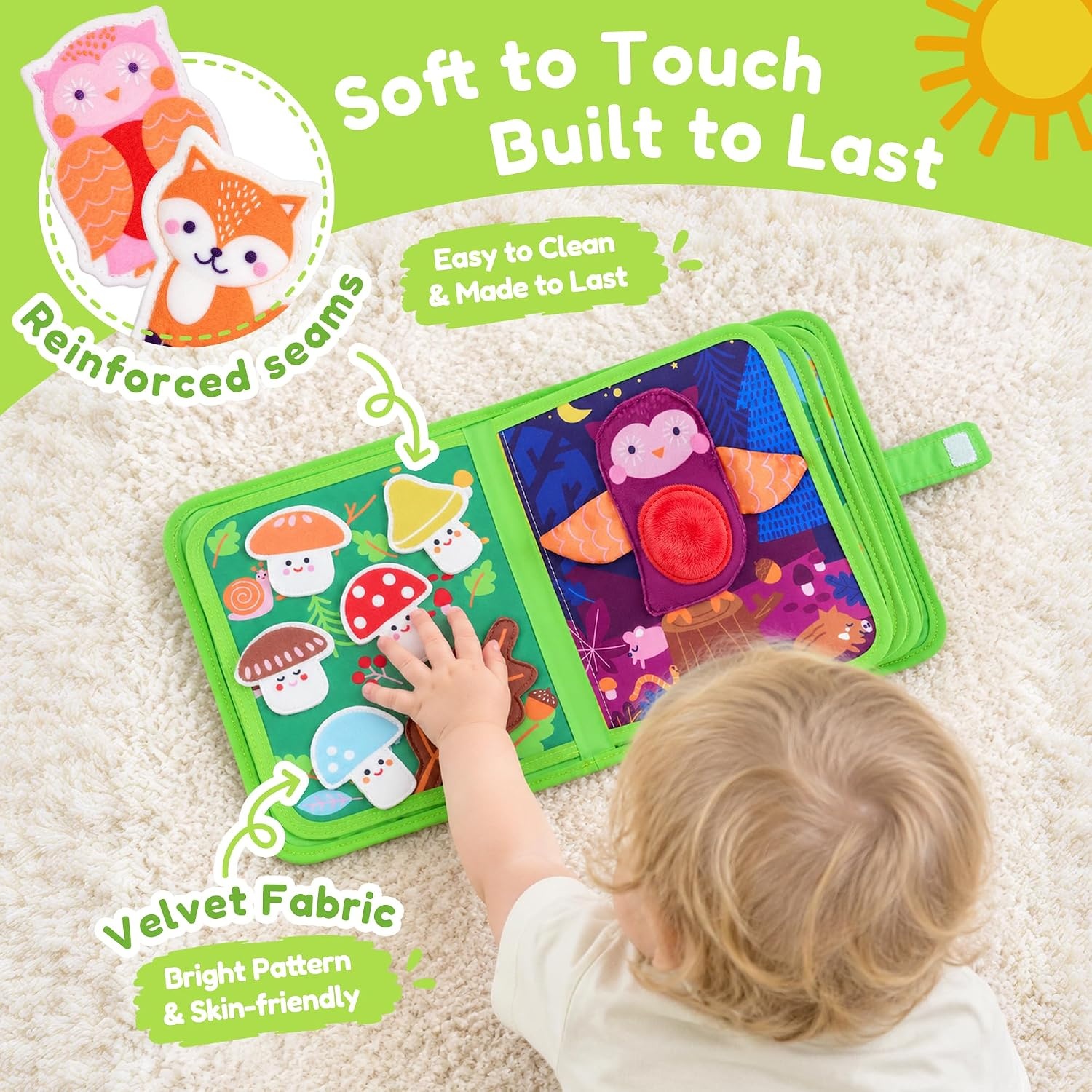 image:imageJoycat Forest Busy Book for Toddlers 13 25 Activities Montessori ToyForest Busy Book