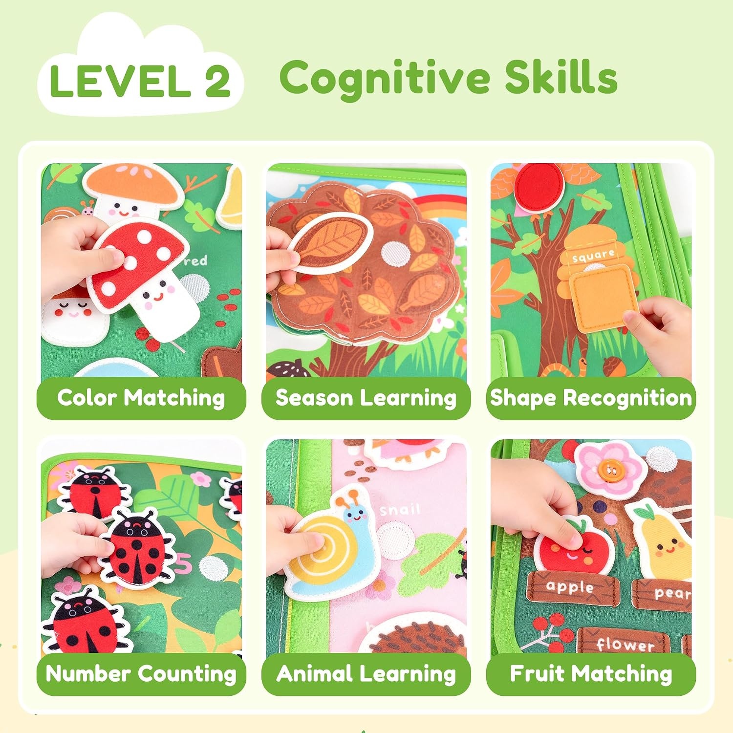 image:imageJoycat Forest Busy Book for Toddlers 13 25 Activities Montessori ToyForest Busy Book