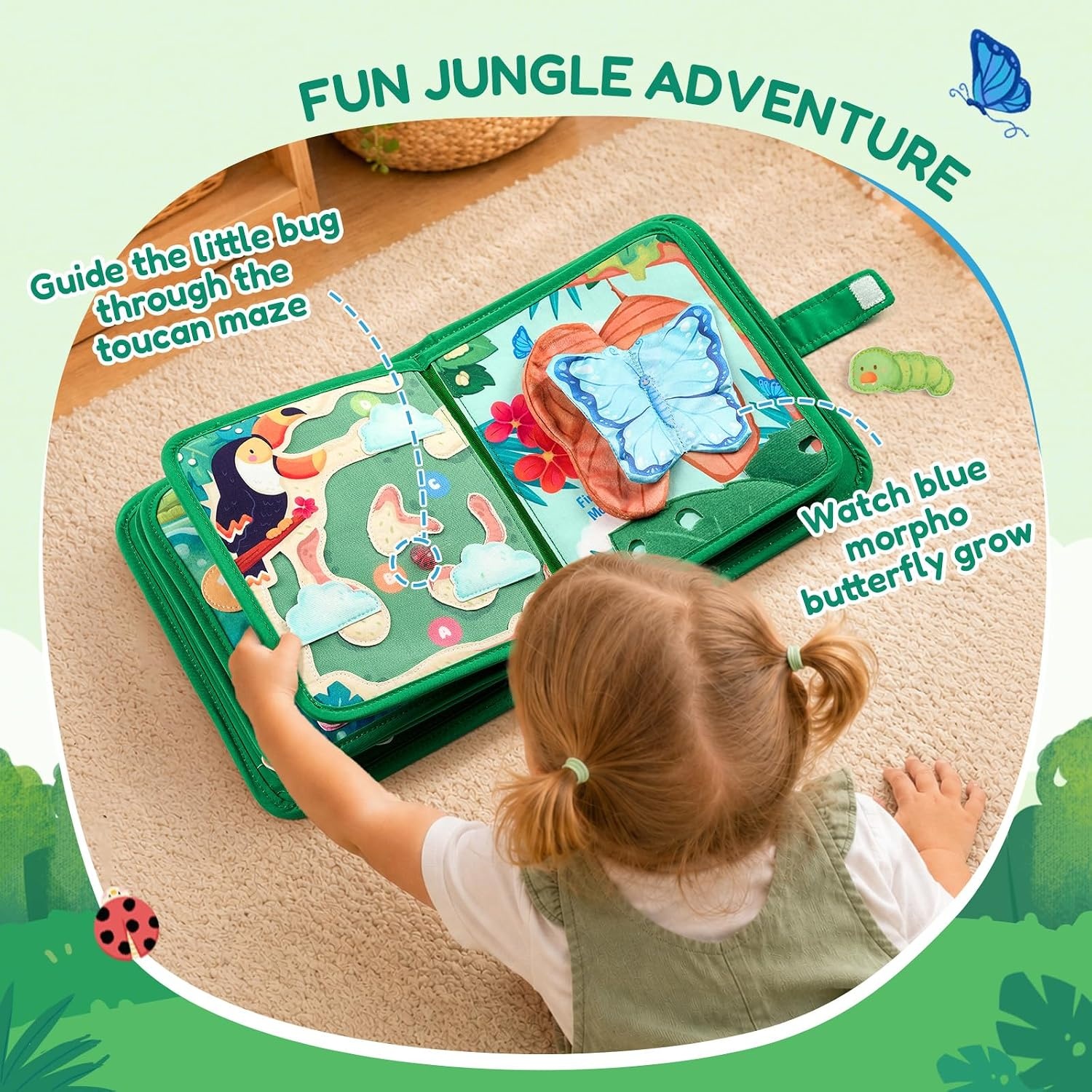 image:imageJoycat Forest Busy Book for Toddlers 13 25 Activities Montessori ToyJungle Busy Book