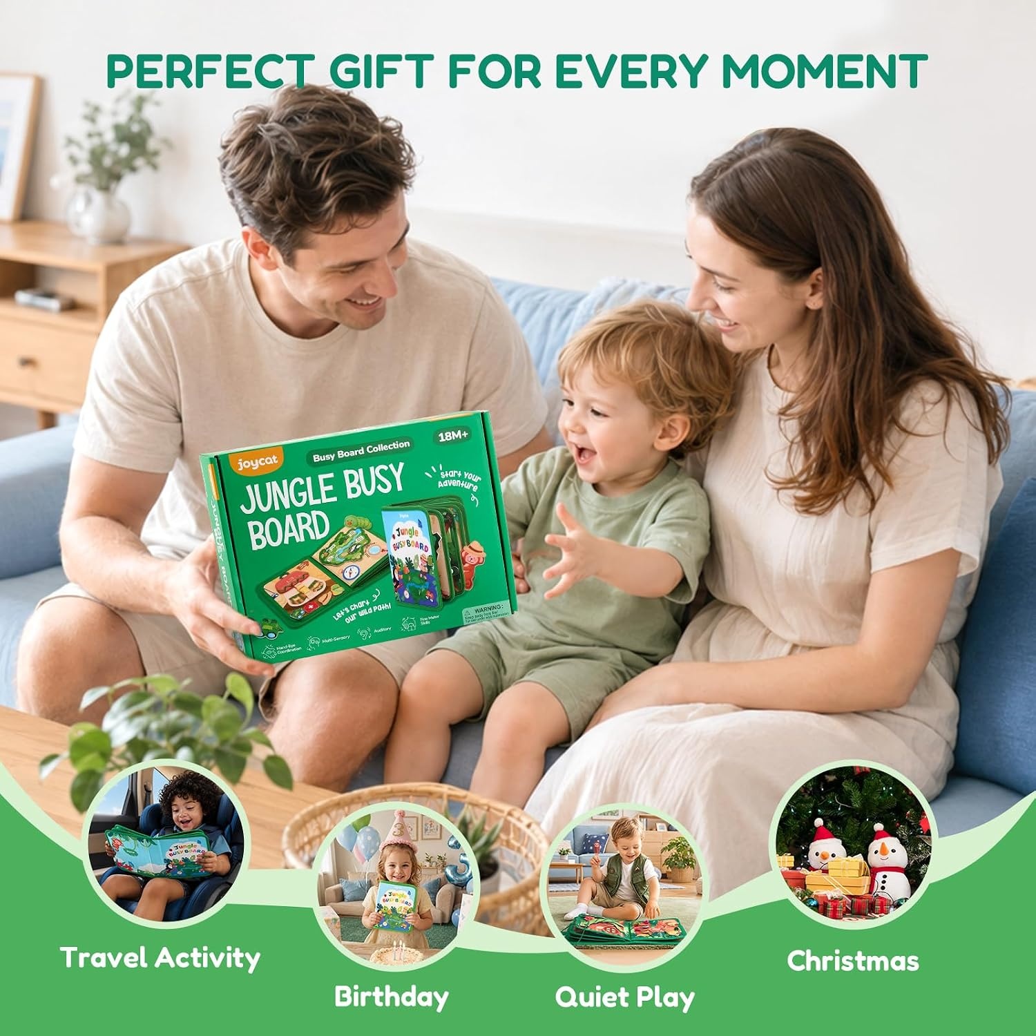 image:imageJoycat Forest Busy Book for Toddlers 13 25 Activities Montessori ToyJungle Busy Book