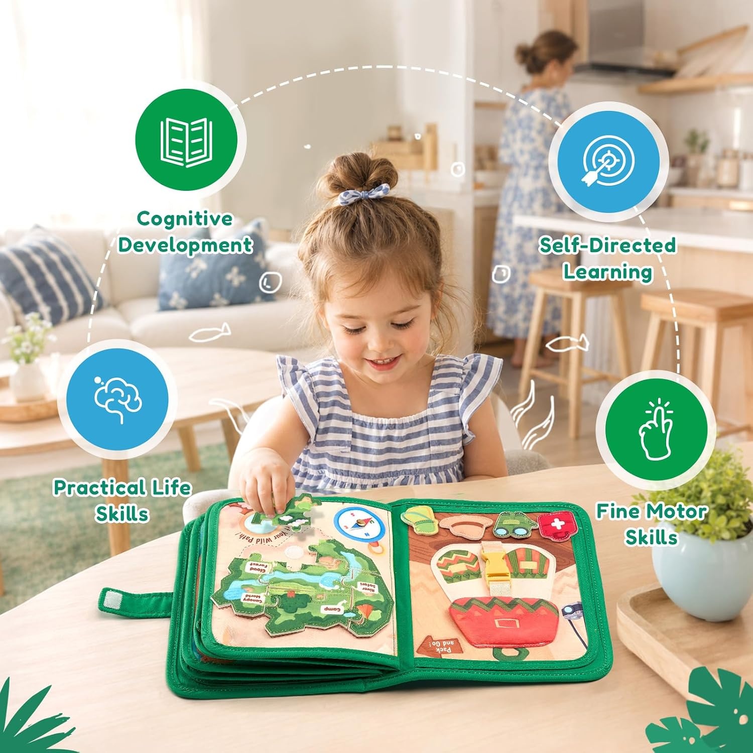 image:imageJoycat Forest Busy Book for Toddlers 13 25 Activities Montessori ToyJungle Busy Book