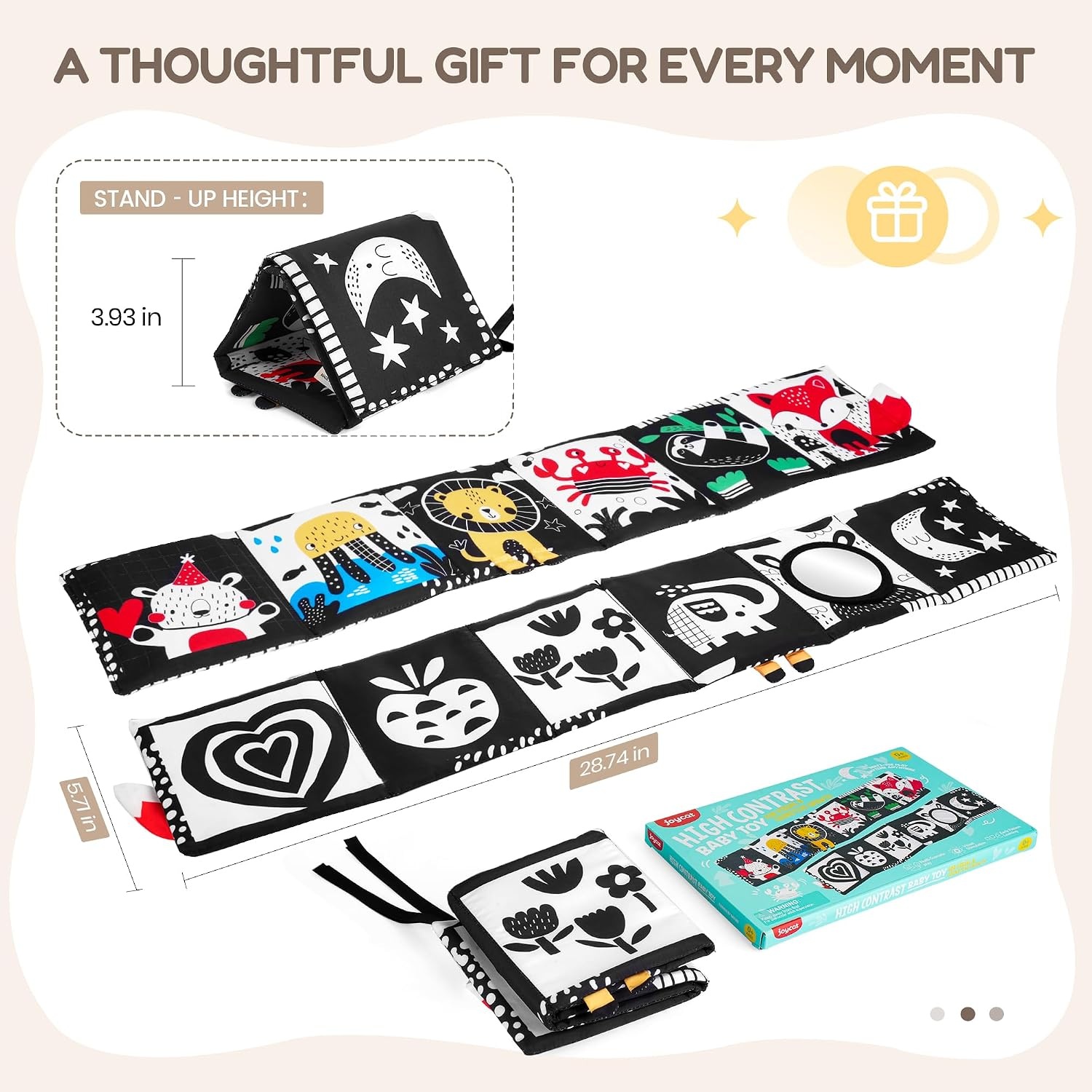 image:imageJoycat High Contrast Baby Toys 012 Months Tummy Time Mirror Shower Gift
