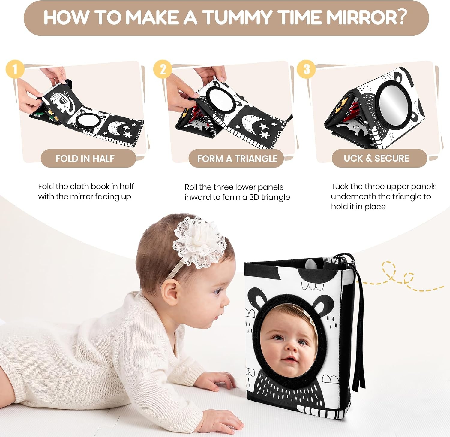 image:imageJoycat High Contrast Baby Toys 012 Months Tummy Time Mirror Shower Gift