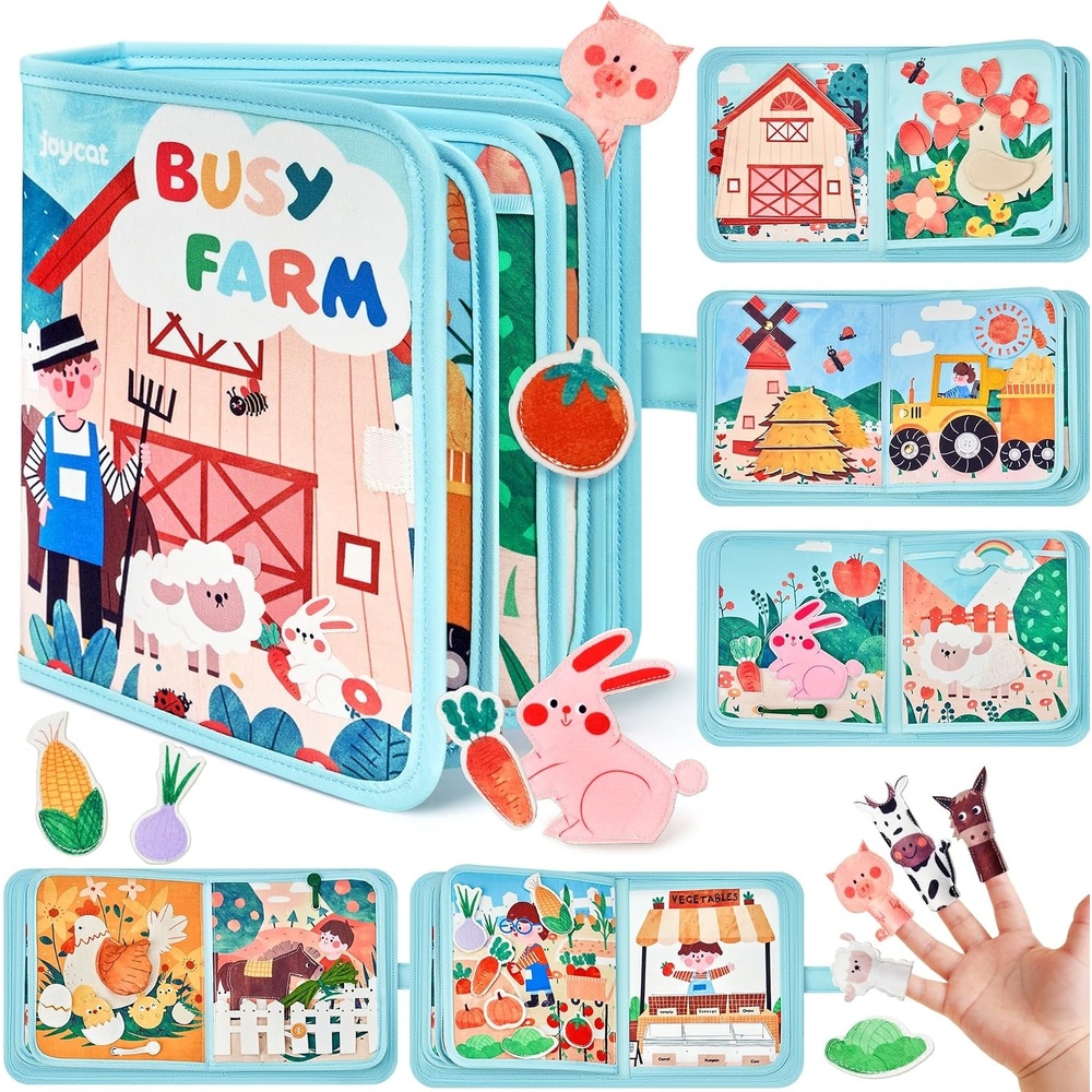 image:imageJoycat Forest Busy Book for Toddlers 13 25 Activities Montessori ToyFarm Busy Book
