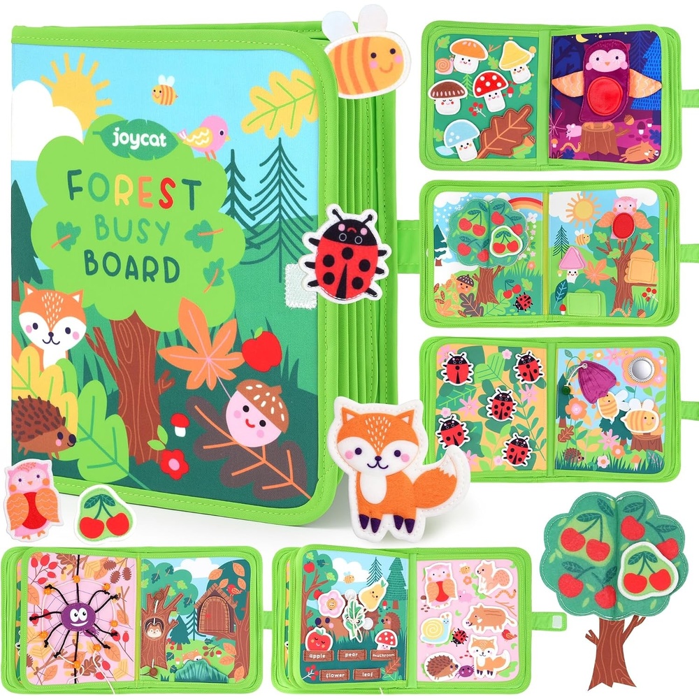 image:imageJoycat Forest Busy Book for Toddlers 13 25 Activities Montessori ToyForest Busy Book