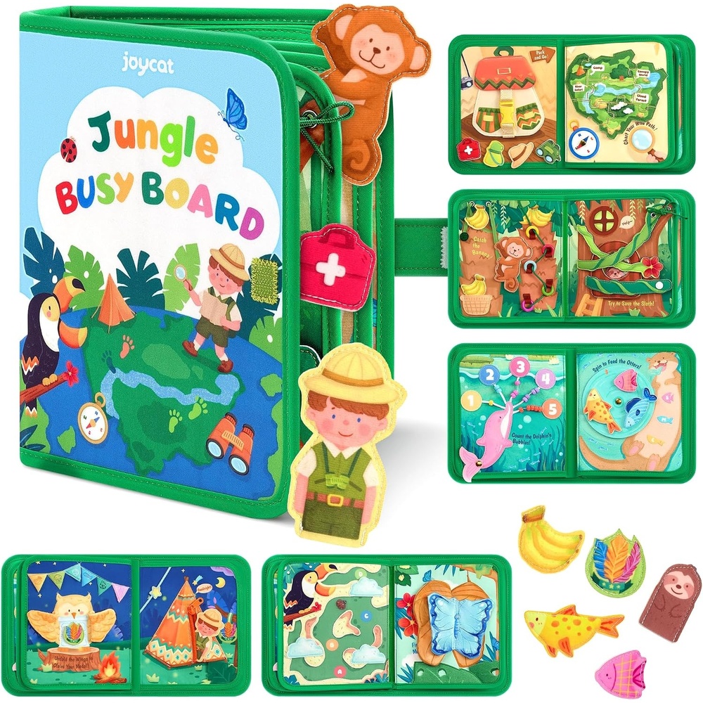 image:imageJoycat Forest Busy Book for Toddlers 13 25 Activities Montessori ToyJungle Busy Book