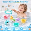 JoyCat Bath Toys, 12-Piece Ocean Rescue Set with No-Hole Sea Animals