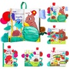 JoyCat Crinkle Books for Babies 2PCS- Tummy Time Toys for Infant Newborn, Soft Sensory Crinkle Cloth Books Touch and Feel for Boys Girls (Ocean+Farm)(Forest Picnic)