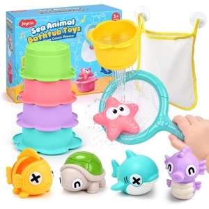 JoyCat Bath Toys, 12-Piece Ocean Rescue Set with No-Hole Sea Animals