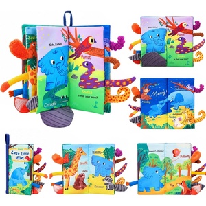 JoyCat Crinkle Books for Babies 2PCS- Tummy Time Toys for Infant Newborn, Soft Sensory Crinkle Cloth Books Touch and Feel for Boys Girls (Ocean+Farm)(Jungle)