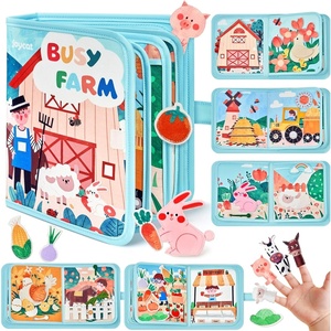 Joycat Forest Busy Book for Toddlers 1-3, 25 Activities Montessori Toy(Farm Busy Book)