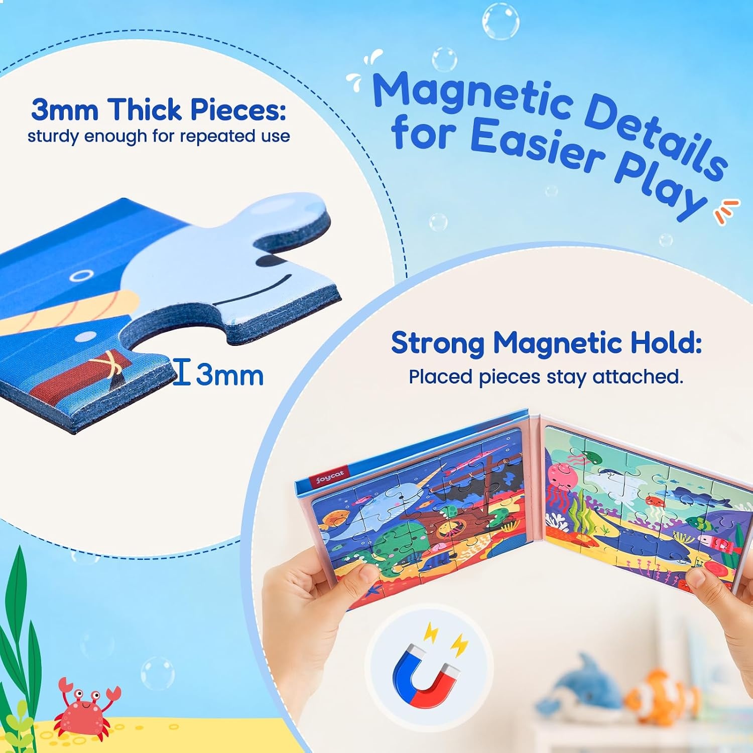 image:imageJoyCat Magnetic Puzzles for Kids 35 Travel Toys OceanOcean