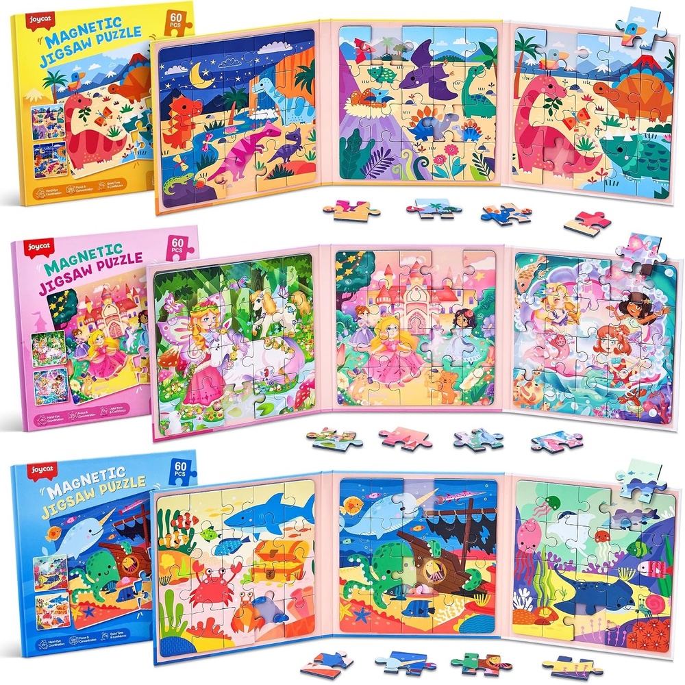 image:imageJoyCat Magnetic Puzzles for Kids 35 Travel Toys OceanOcean Dinosaur Princess