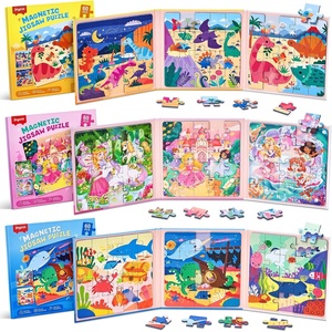 JoyCat Magnetic Puzzles for Kids 3-5, Travel Toys (Ocean)(Ocean + Dinosaur + Princess)