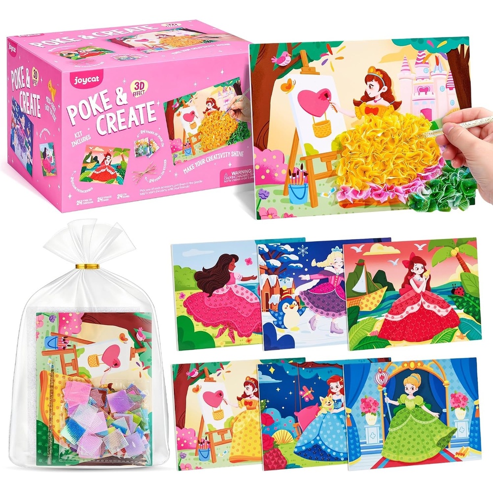image:imageJoyCat 24 Pack Princess Poke Art Party Favors for Girls Ages 48Princess