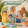 JoyCat 12 Pack Dinosaur+Ocean Dot Art Craft Kits for Kids Party Favors, Mess-Free Dot Sticker Activity Set with 2400+ Stickers & Goodie Bags, Sea Animal Classroom Prizes, Goodie Bag Stuffers Ages 3-8